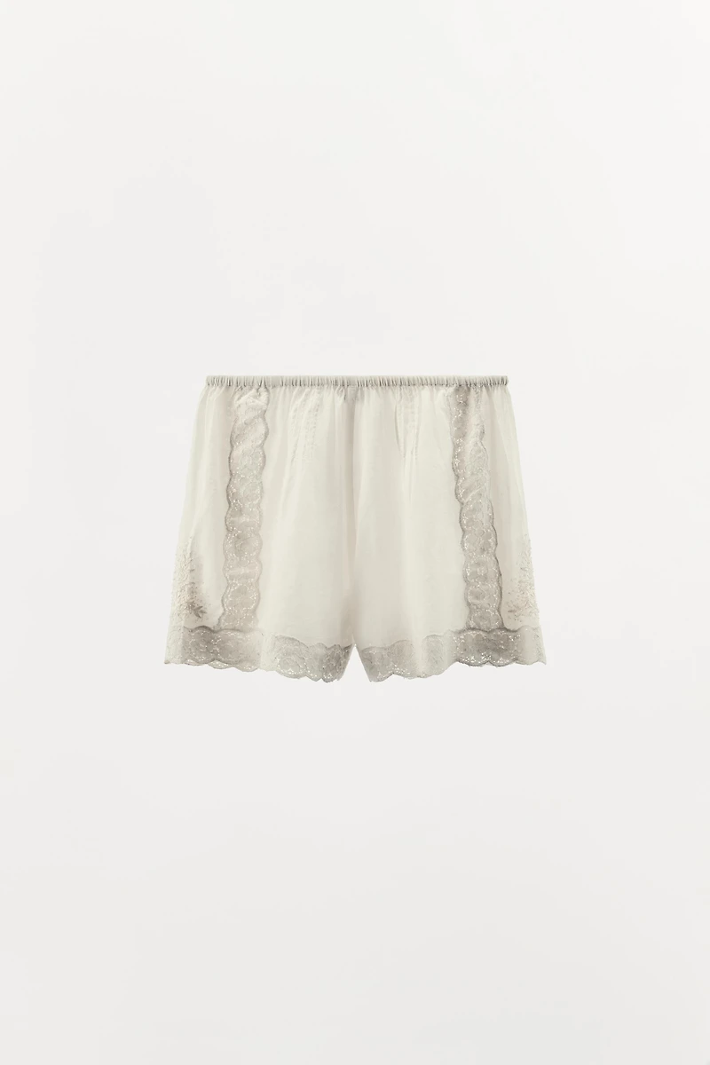EMBROIDERED BEADED SHORTS