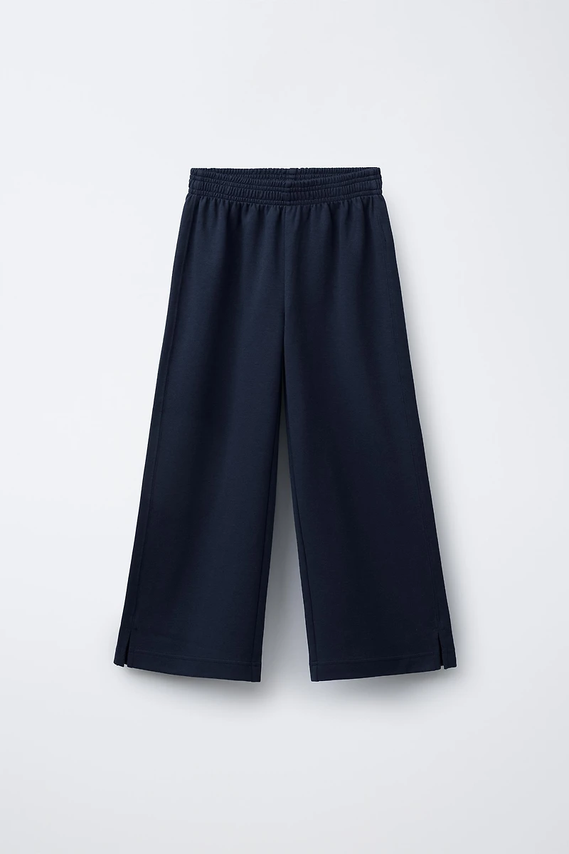 PANTALON INTERLOCK À JAMBES LARGES