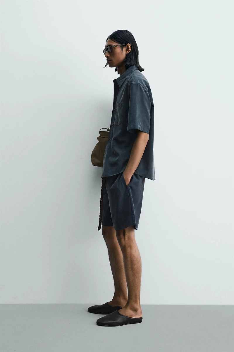 WASHED EFFECT RELAXED FIT SHIRT