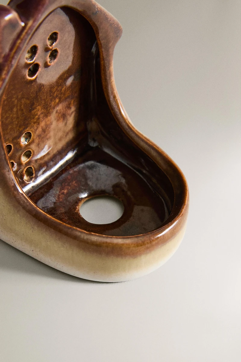 PHOTOPHORE CÉRAMIQUE MAISON CŒUR NOËL