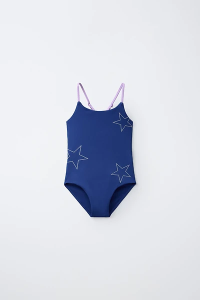 6-14 YEARS/ STUDDED STAR SWIMSUIT