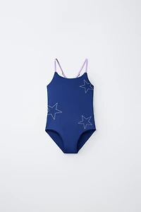 6-14 YEARS/ STUDDED STAR SWIMSUIT