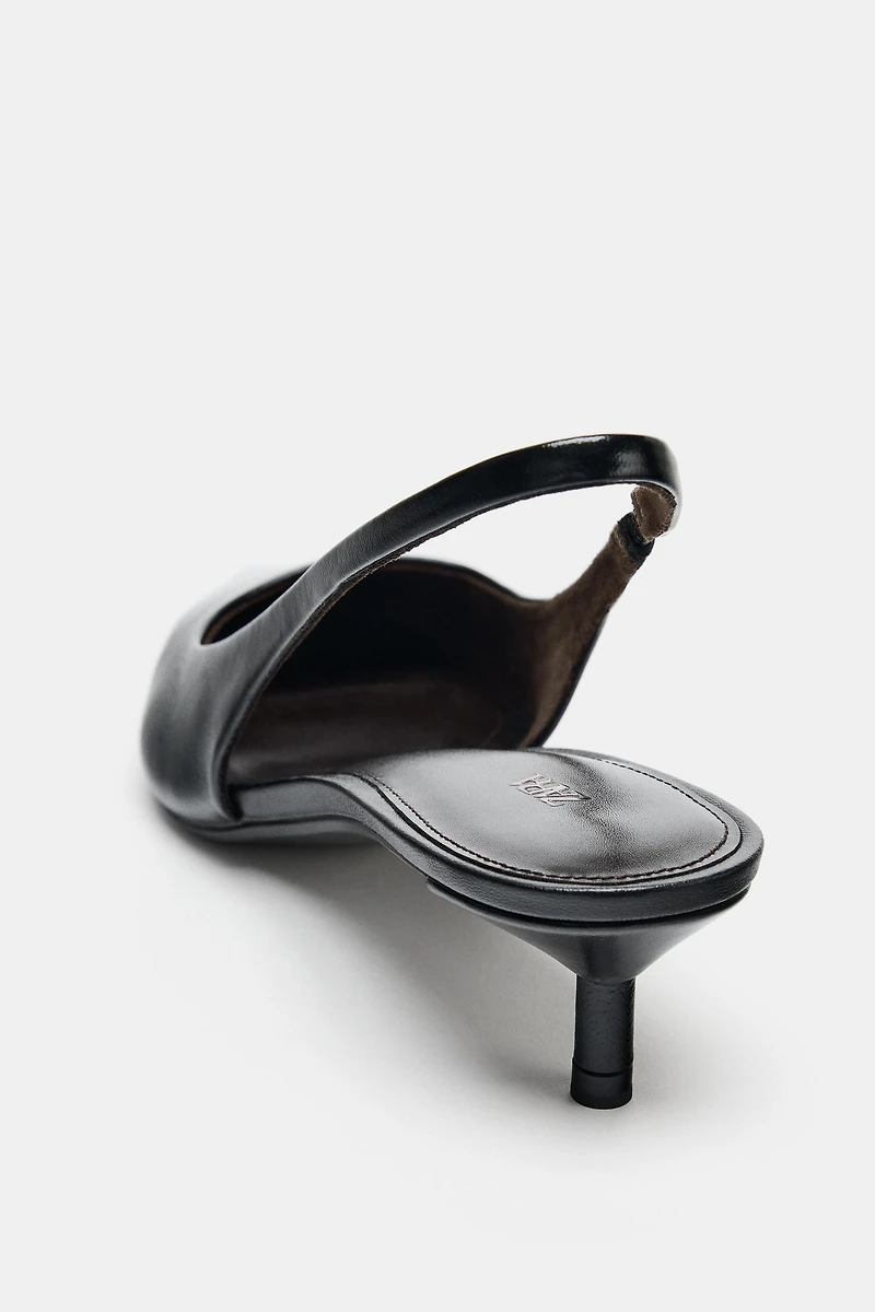 LEATHER SLINGBACK SHOES