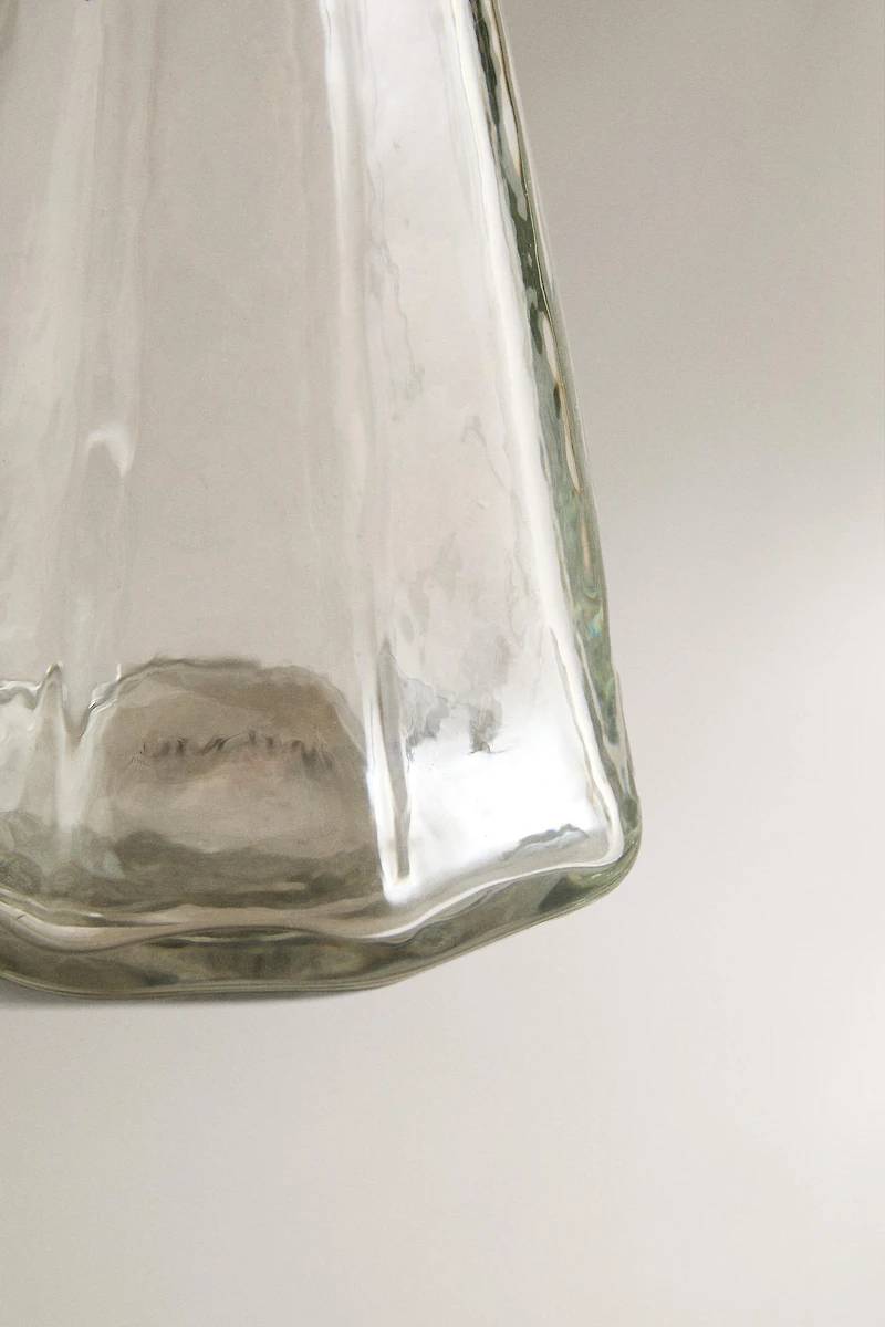 NARROW FACETED GLASS VASE