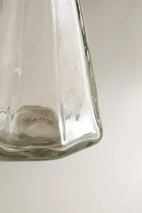 NARROW FACETED GLASS VASE