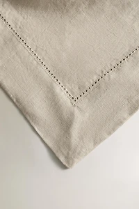 LINEN TABLECLOTH WITH FLORAL EMBROIDERY