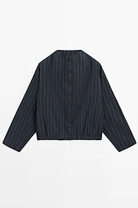 Striped high neck bomber jacket