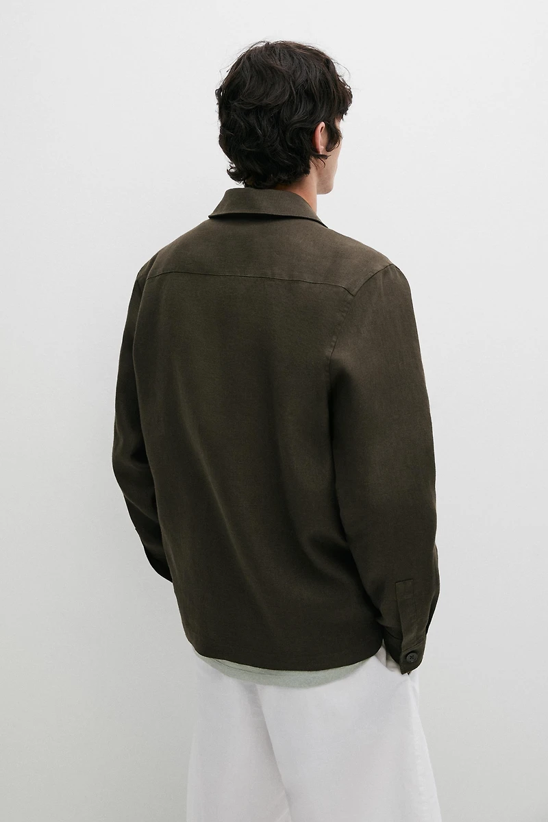 Surchemise poches lin total look