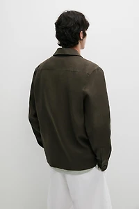 Surchemise poches lin total look