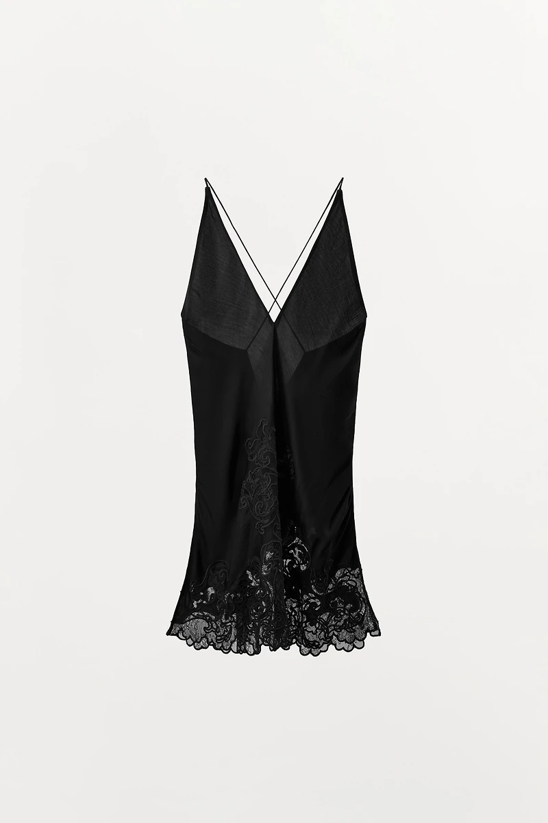 100% VISCOSE EMBROIDERED CAMISOLE