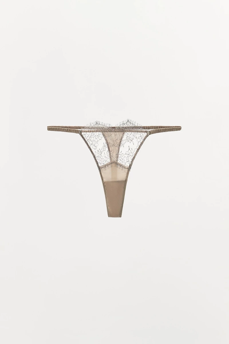 COMBINATION LACE THONG