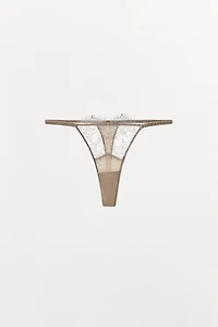 COMBINATION LACE THONG