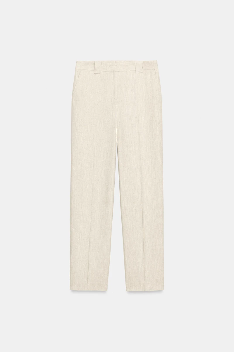 PANTALON DROIT TISSU RUSTIQUE