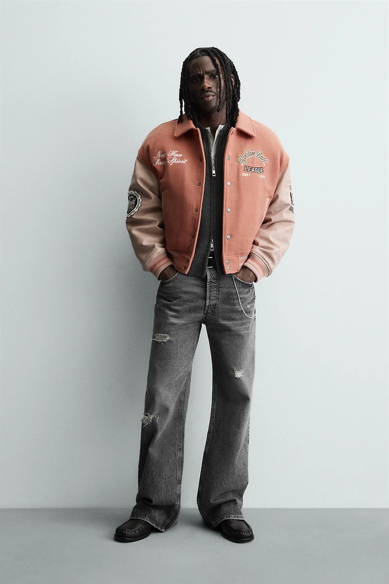 PATCHED QUILTED BOMBER JACKET