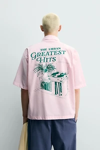 COMBINATION GRAPHIC PLAID SHIRT