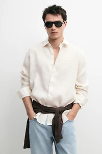 100% linen slim fit shirt