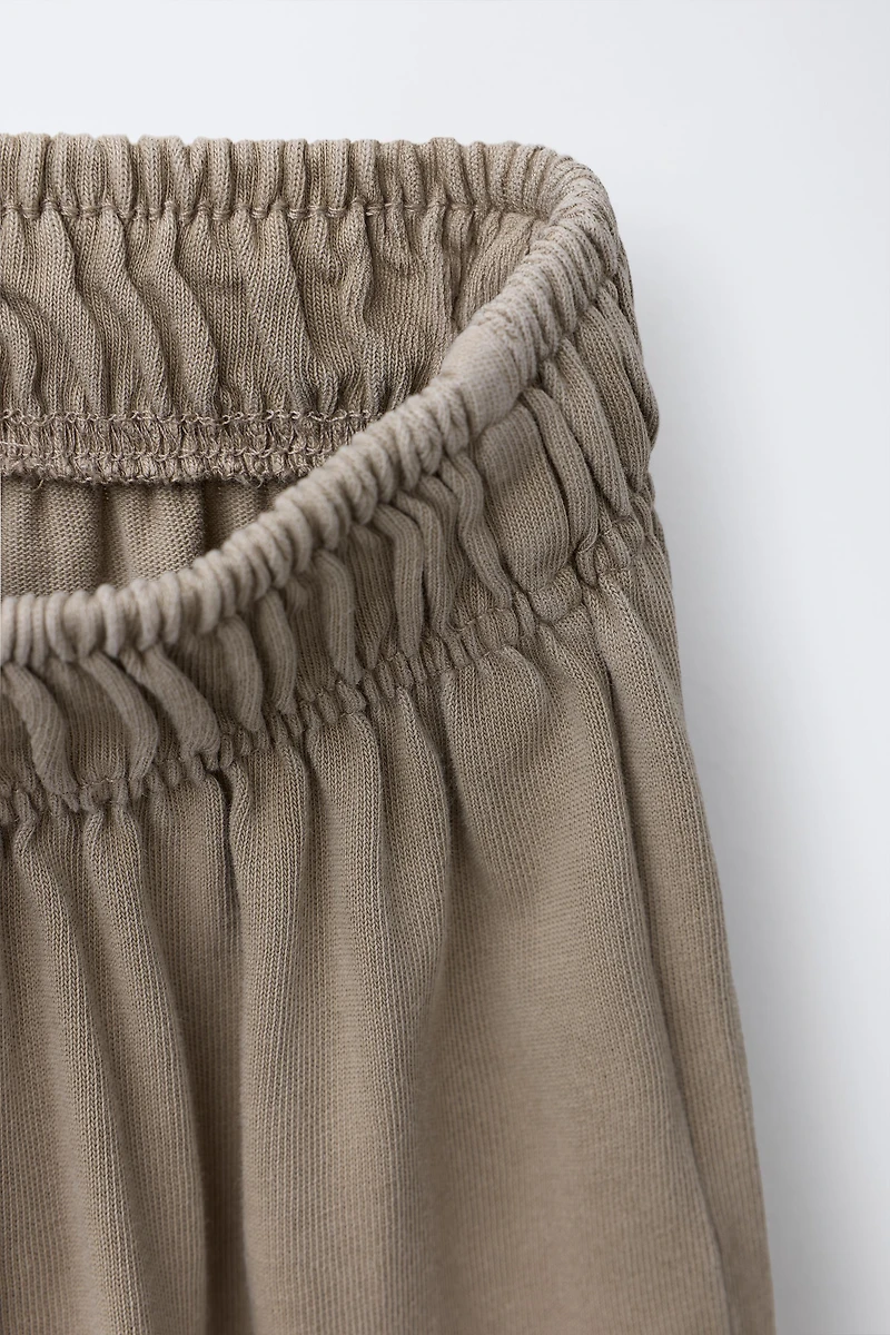 PANTALON À JAMBES LARGES CARGO EFFET DÉLAVÉ