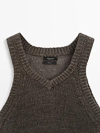 100% linen knit top