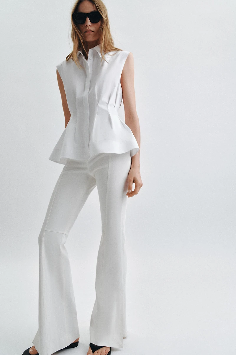 PLEATED SLEEVELESS SHIRT ZW COLLECTION