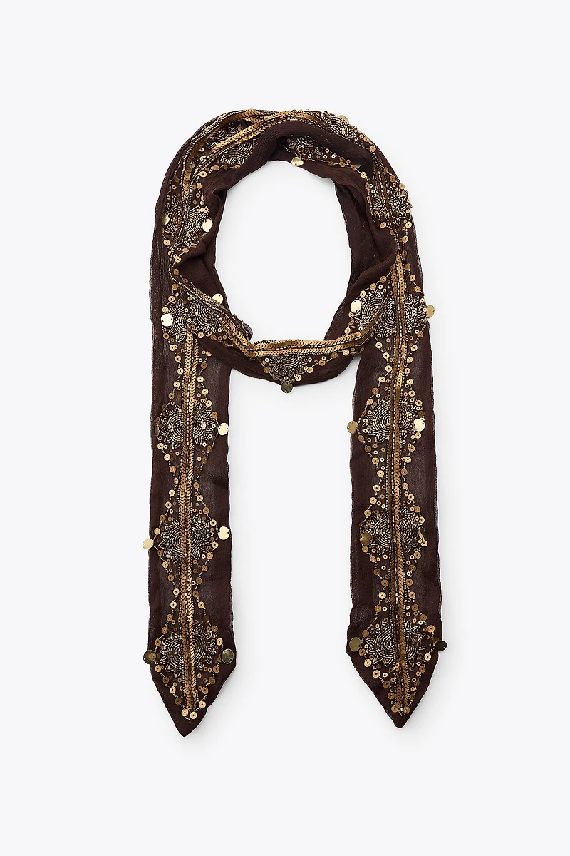 BEADED SEQUIN SCARF
