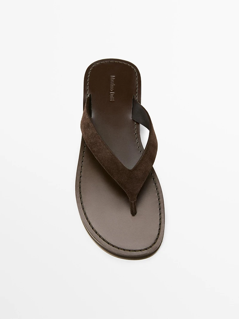 Leather toe divider sandals