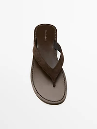 Leather toe divider sandals