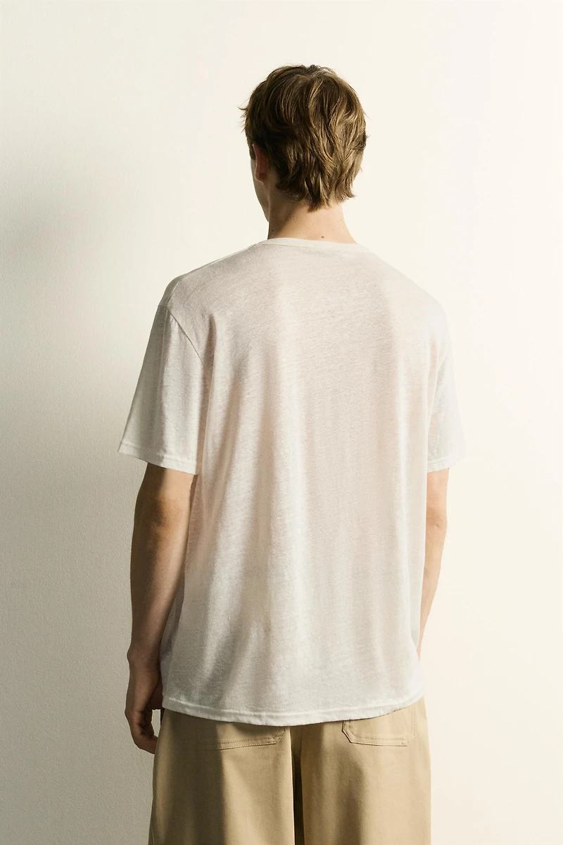 RELAXED FIT 100% LINEN T-SHIRT