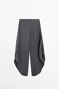 Linen blend trousers with slit details