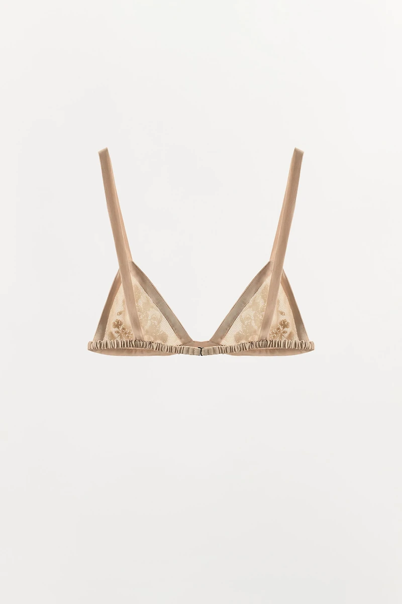 BEADED LACE TRIANGLE BRA
