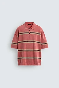 POLO EN MAILLE RELAXED FIT À RAYURES