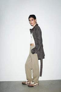 WASHED EFFECT FLEECE JOGGER PANTS