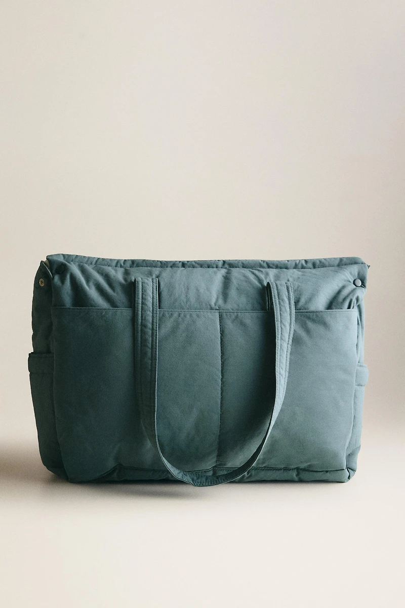 COTTON LEAF PRINT DIAPER BAG