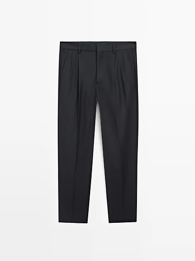 Flannel trousers with darts - LIMITED