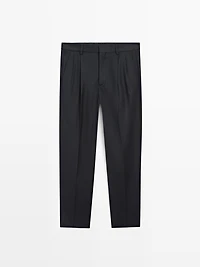 Flannel trousers with darts - LIMITED