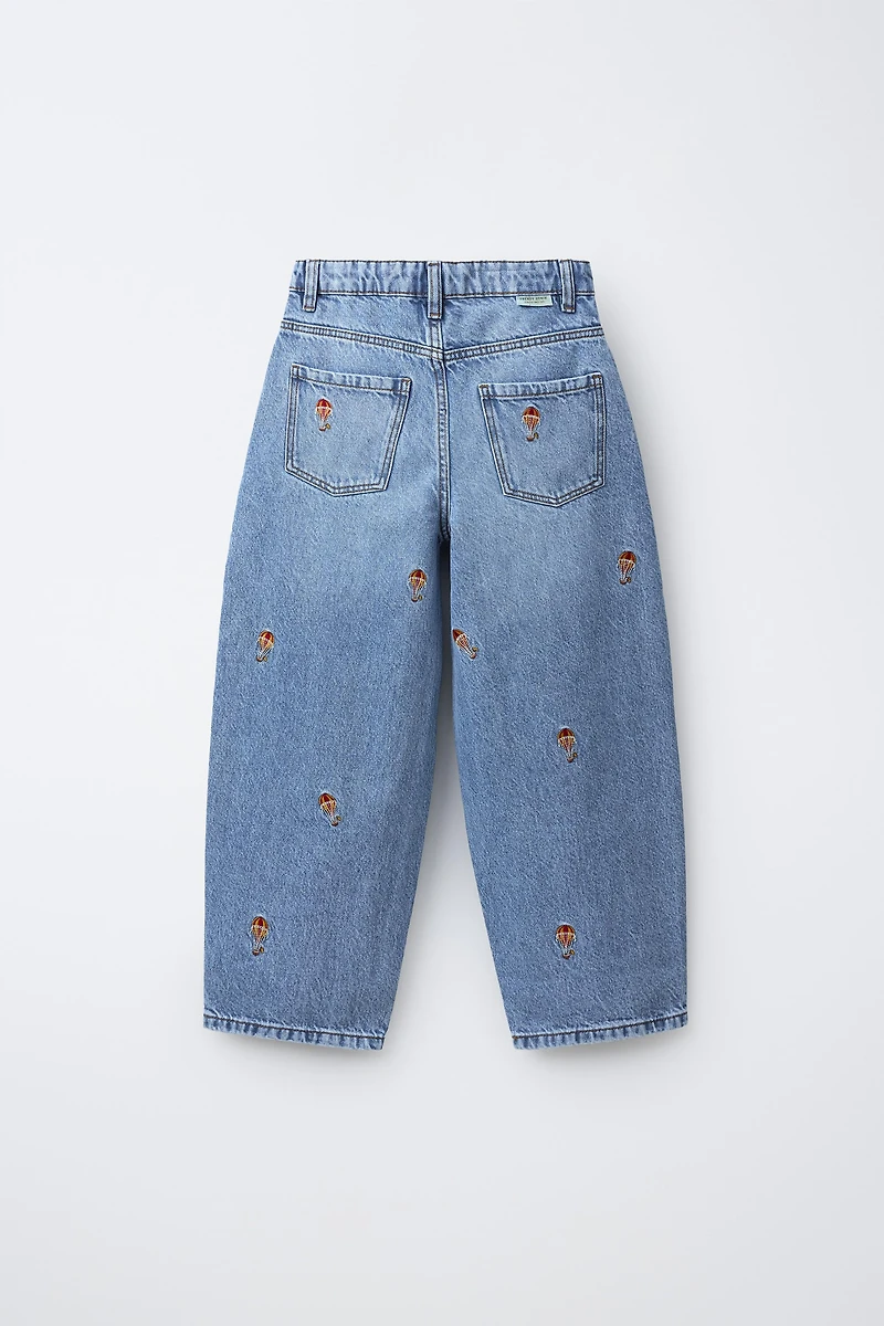 EMBROIDERED BALLOON JEANS