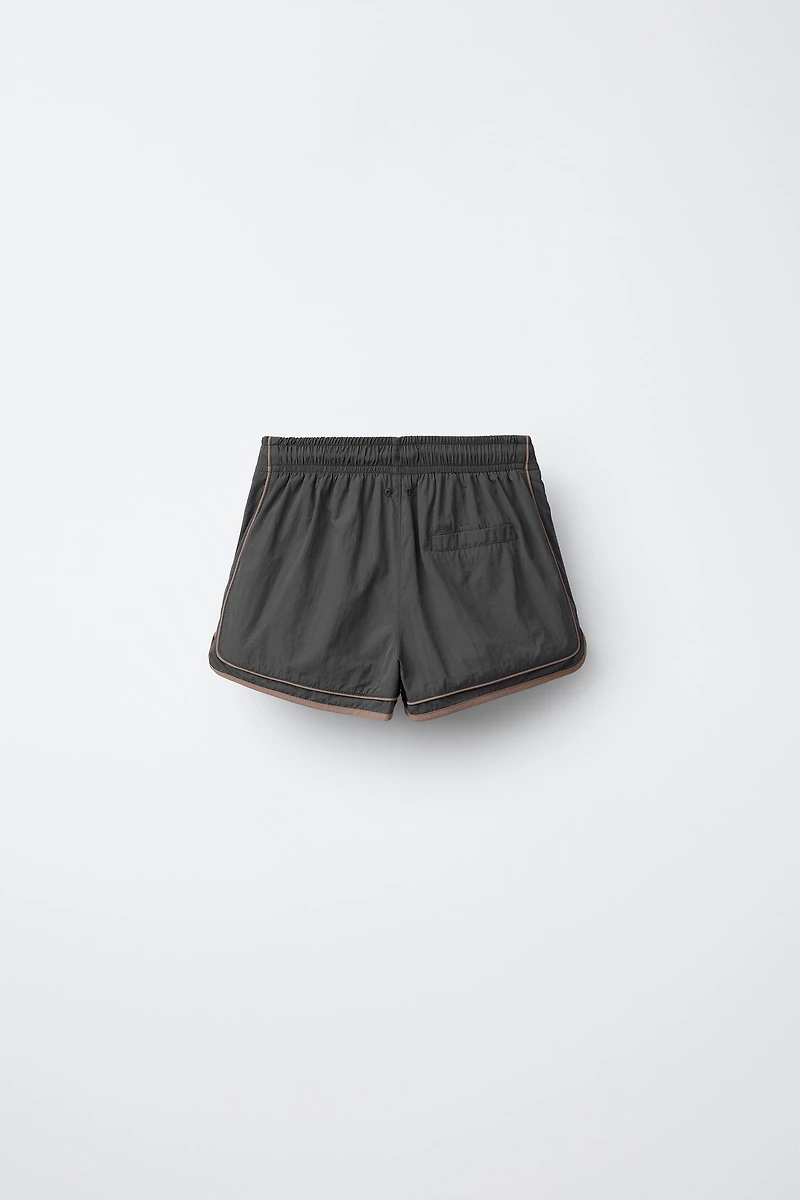 6-14 YEARS/ SWIM SHORTS WITH CONTRAST BANDS