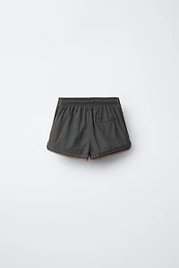 6-14 YEARS/ SWIM SHORTS WITH CONTRAST BANDS