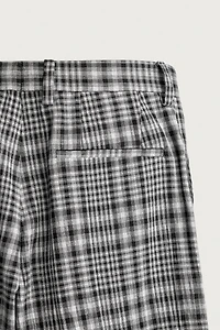 CHECKERED FLARE FIT PANTS
