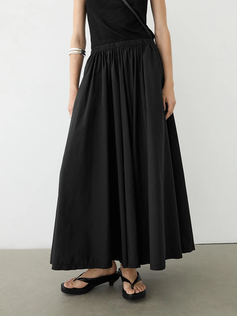Jupe midi en tissu technique