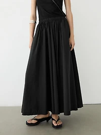 Jupe midi en tissu technique
