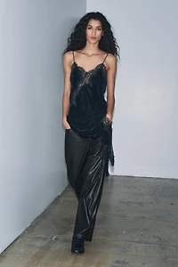 BALLOON FAUX LEATHER PANTS ZW COLLECTION