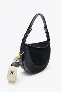 CROSSBODY BAG WITH LEATHER FLAP