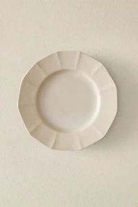 ASSIETTE À DESSERT GRÈS RELIEF LIGNES CADRE