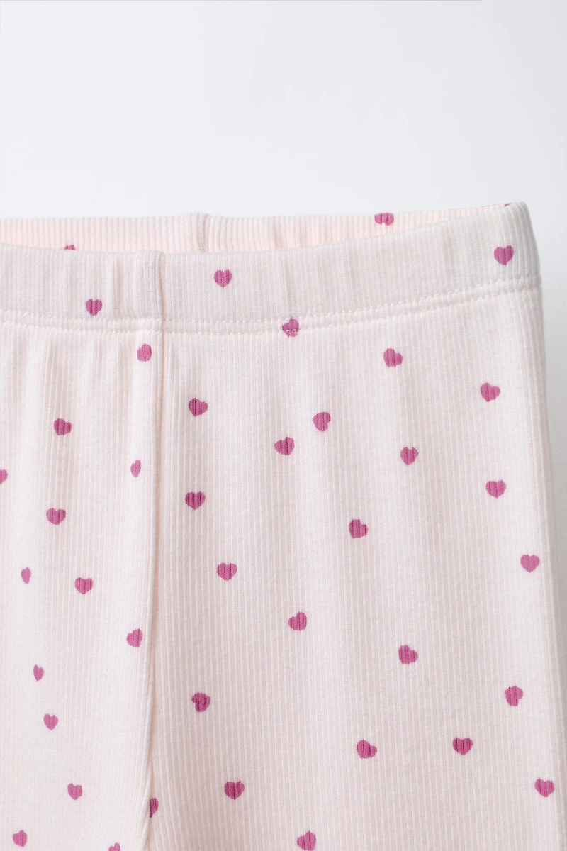 TWO-PACK OF HEART AND PLAIN LEGGINGS