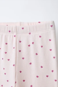TWO-PACK OF HEART AND PLAIN LEGGINGS