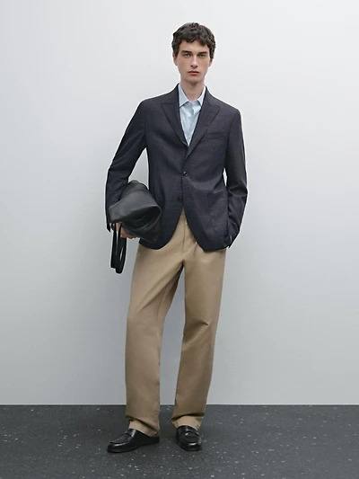 Blazer habillé en laine mélangée