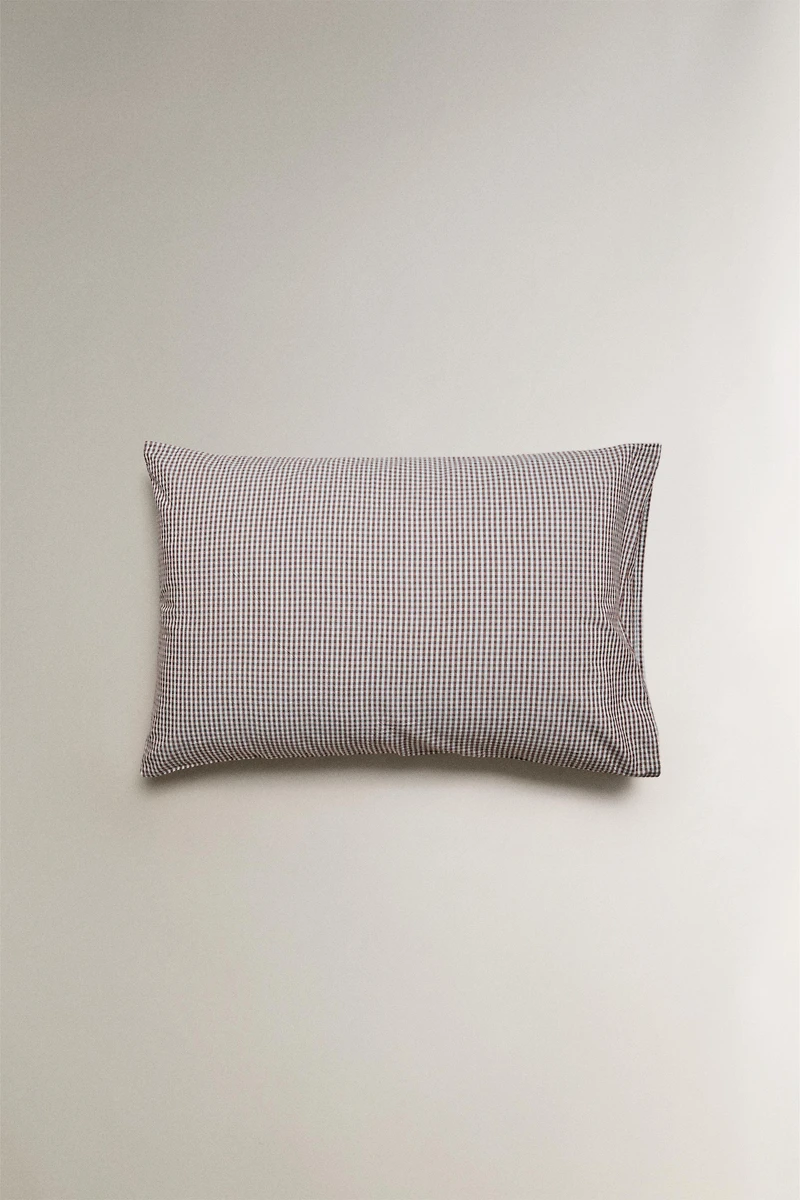 KIDS' YARN-DYED CHECK PILLOWCASE