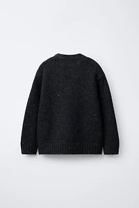 BUTTONED WOOL BLEND CARDIGAN