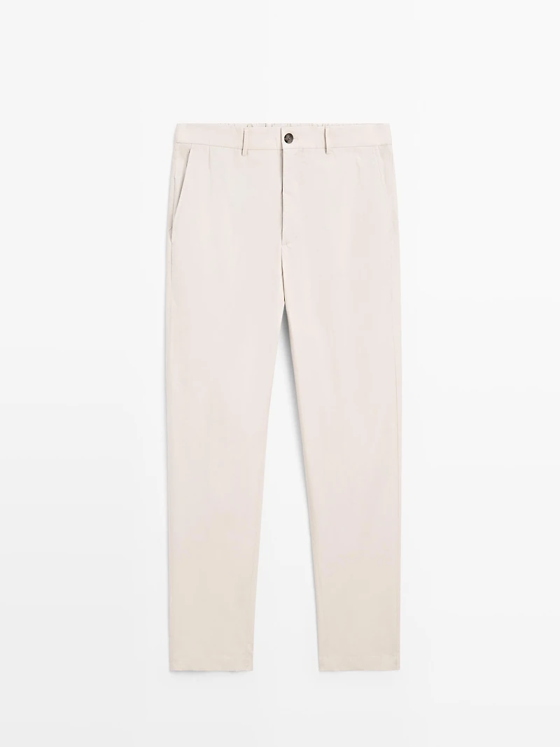 Jogger fit poplin trousers