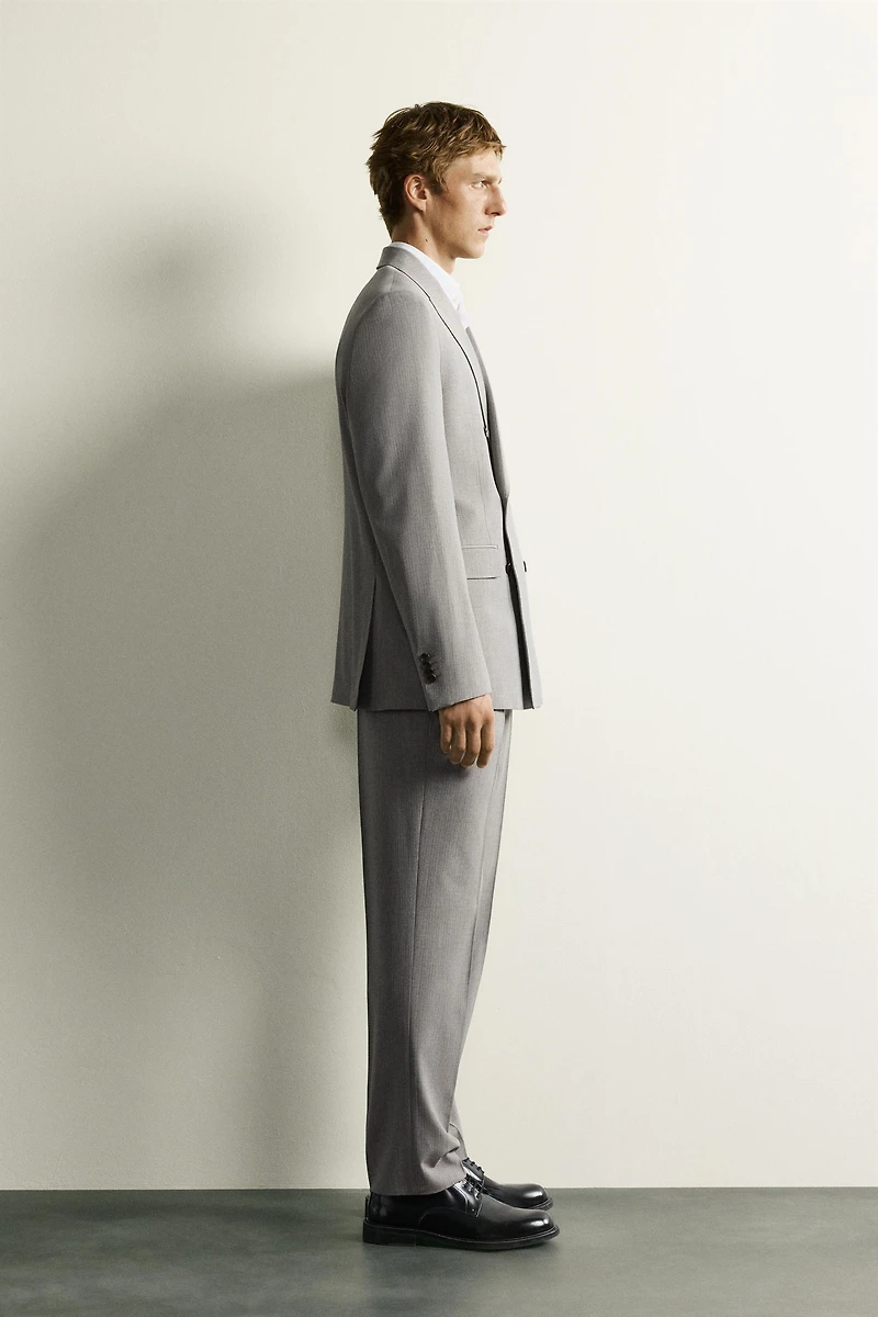 STRIPED REGULAR FIT SUIT PANTS